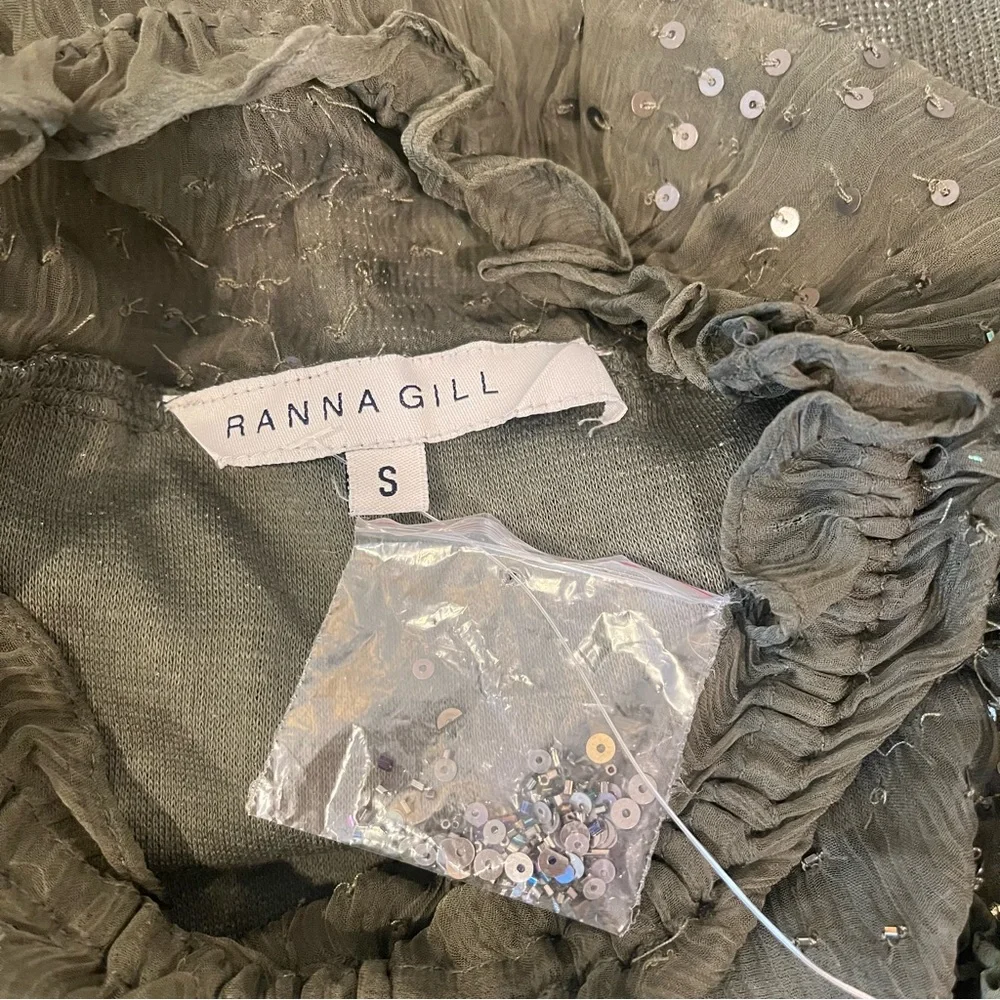 Anthropologie Ranna Gill Bowen Ruffled Top S